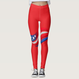 Leggings Patrióticas Vermelho Branco Azul – EUA Es
