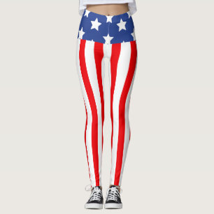 Leggings Patrióticos de Cintura Alta