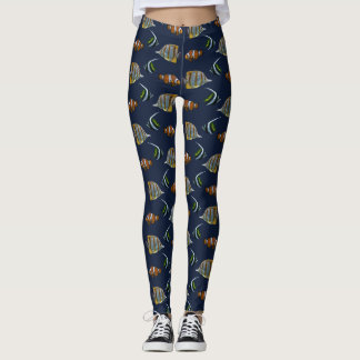 Leggings Peixes Tropicais (Azul-Marinho)