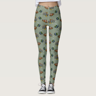 Leggings Peixes Tropicais (Verde)