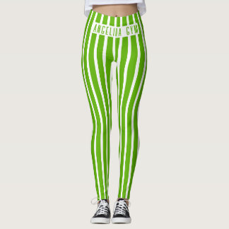 Leggings Personalizadas Academia Verde e Branco Li