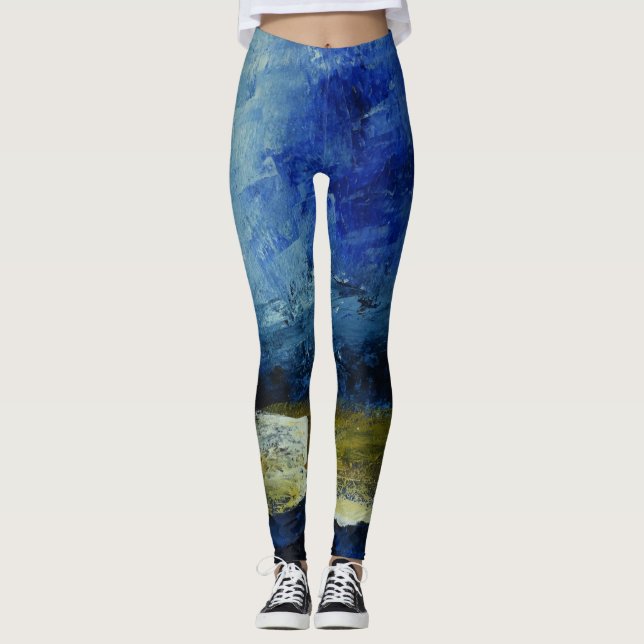 Leggings personalizadas azuis (Frente)