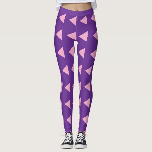 Leggings Personalizadas com Padrão de Triângulo (Frente)