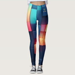 Leggings Personalizadas da Geometria Neon