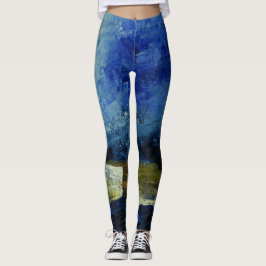 Leggings Personalizadas de Arte Azul abstrato mode