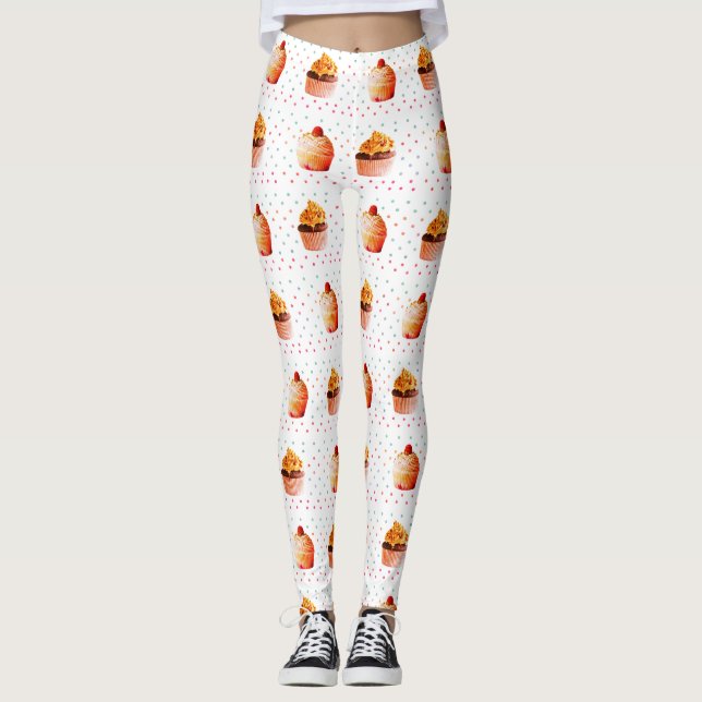 Leggings personalizadas de Cupcakes doces (Frente)
