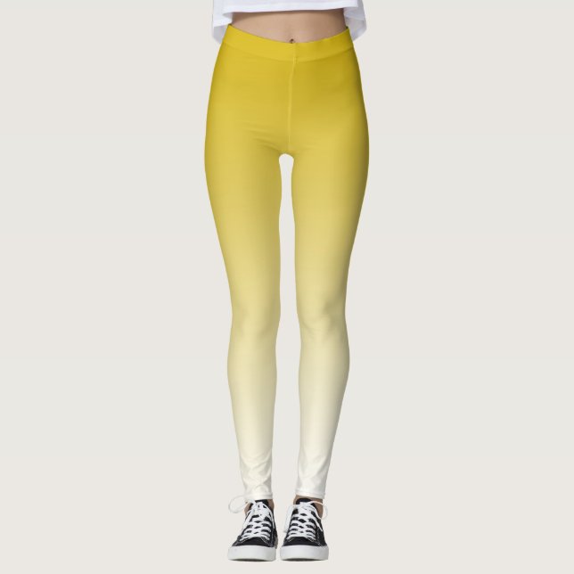 Leggings Personalizadas de Gradiente Amarelo (Frente)