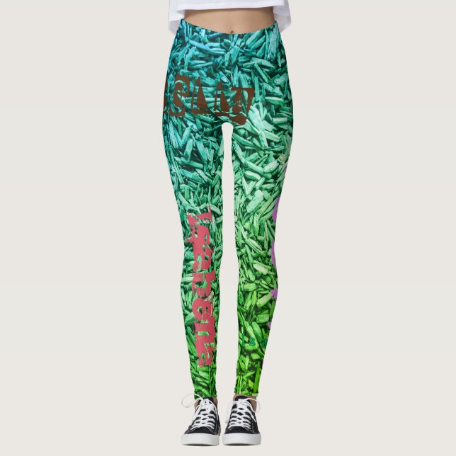Leggings personalizadas de nome repetitivo (Frente)