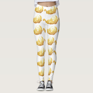 Leggings personalizadas do Dragão ouro