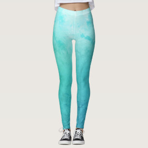 Leggings Personalizadas do Mar, Azul Aqua
