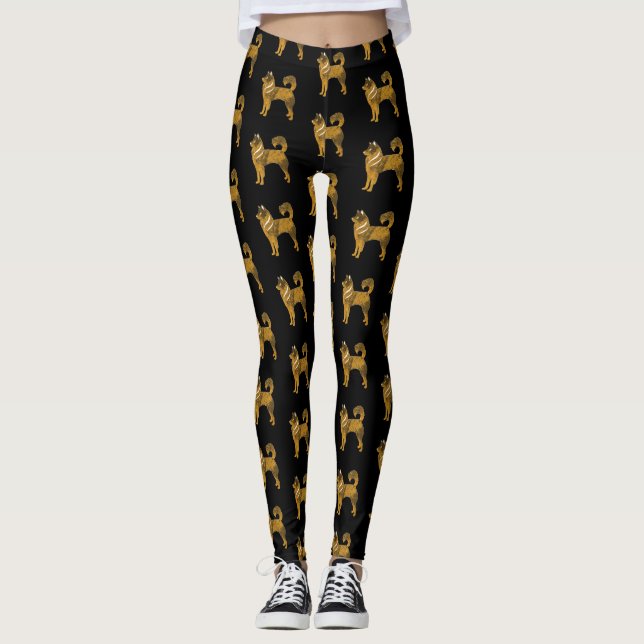 Leggings personalizadas do Rouco de cães ouros (Frente)