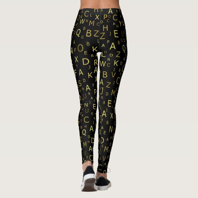 Leggings personalizadas - letras coloridas de cor  (Verso)