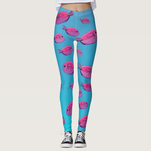 Leggings personalizadas Pink Fishes (Frente)