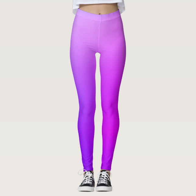 Leggings personalizadas, rosa e roxo (Frente)