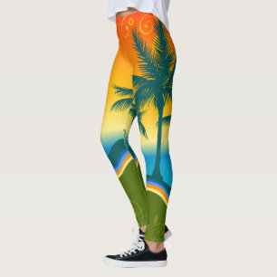 Leggings Pôr do Sol na Praia Tropical