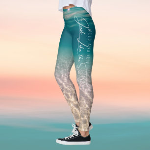 Leggings Praia Oceano de Verão "Selvagem e Livre"