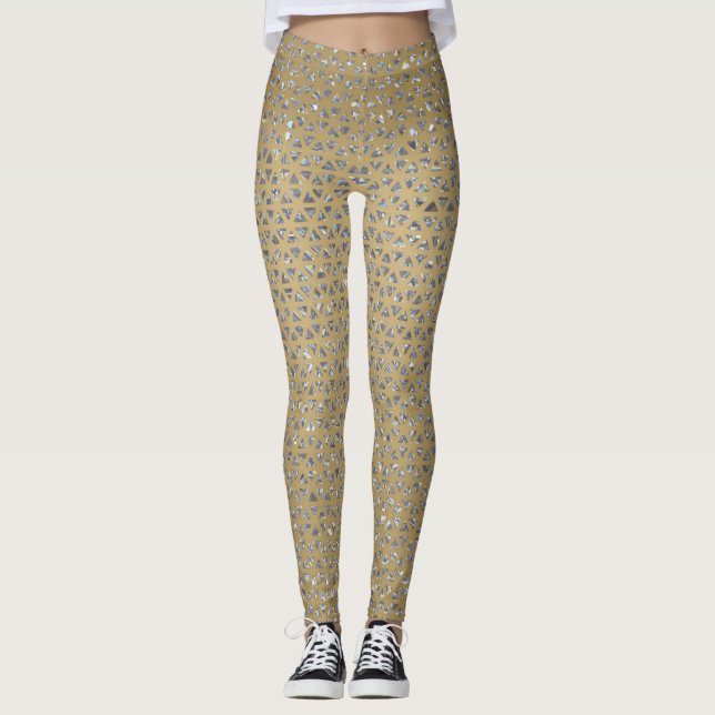 Leggings prateadas cintilantes (Frente)