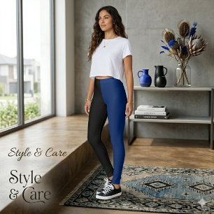 Leggings Pretas Azuis Marinho Modernas Estilo Ativ