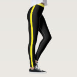 Leggings pretas com faixa amarela ou escolha cores<br><div class="desc">Cores personalizadas - Leggings pretas de faixa amarela esportes - Design MIGNED - ou Escolher / Adicionar sua faixa e cores de legendas!</div>