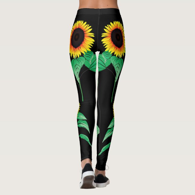 Leggings Pretas com Girassóis (Verso)