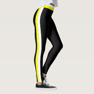 Leggings Pretas de Esporte com Faixa Lateral Amare
