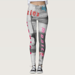 Leggings Pretas de Nome Personalizado