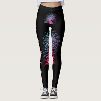 Leggings Pretas de Nome Repetitivo Personalizadas
