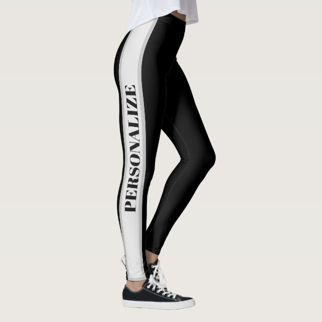 Leggings Pretas e Cinzas Personalizadas (Direita)