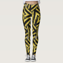 Leggings pretas e Douradas de padrão ★ "Funky Zebr
