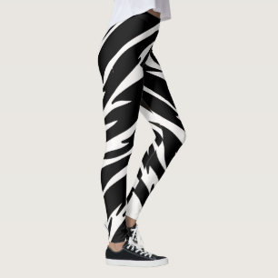 Leggings Preto Branco Tigre - Calça Yoga Estampa A