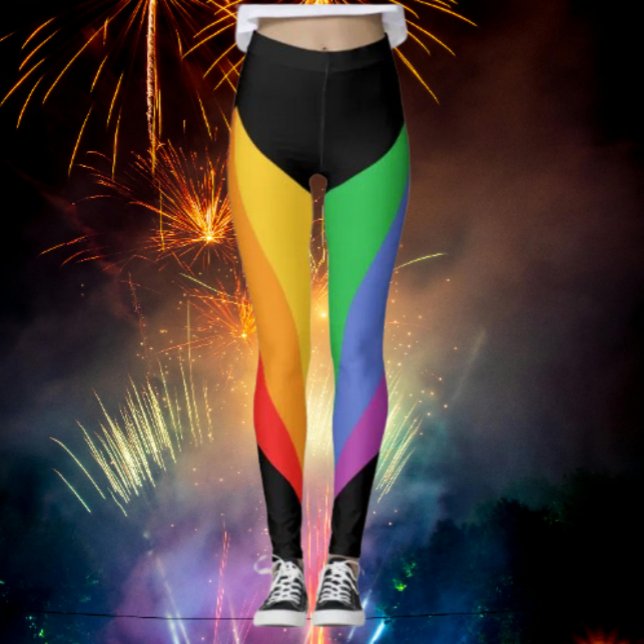 Leggings Preto com Arco-íris Radiante (Criador carregado)