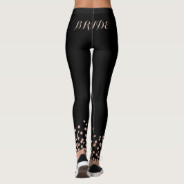 Leggings Preto com Brilho Dourado Rosa de Noiva