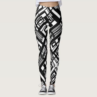 Leggings Preto e Branco Abstrato