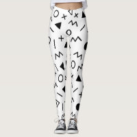 Leggings Preto e Branco com Padrão dos Anos 80 na 