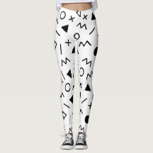 Leggings Preto e Branco com Padrão dos Anos 80 na 
