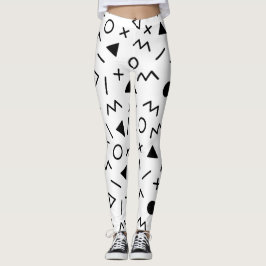 Leggings Preto e Branco com Padrão dos Anos 80 na 