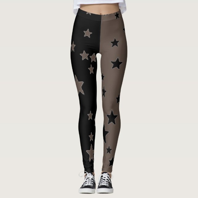 Leggings Preto E Branco Estrela (Frente)