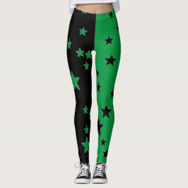 Leggings Preto e Verde com Estrela