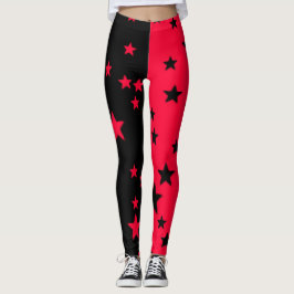Leggings Preto e Vermelho com Estrela