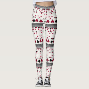 Leggings preto e vermelho, padrão de moda