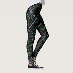 Leggings Preto Minimalismo Coral Minimalista Abstr
