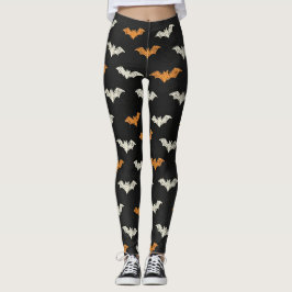 Leggings Preto Spooky Chic, Laranja e Creme