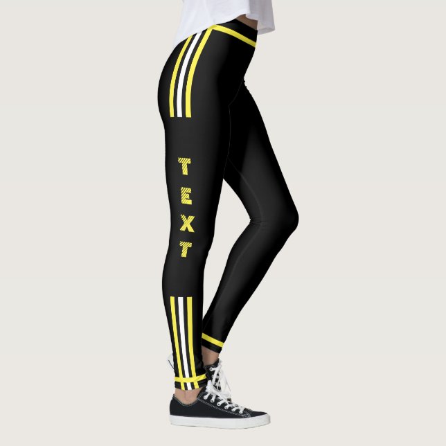 Leggings Pretos com Faixa Lateral Personalizados c (Direita)