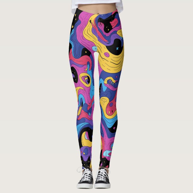 Leggings Psicodelico Colorido (Frente)