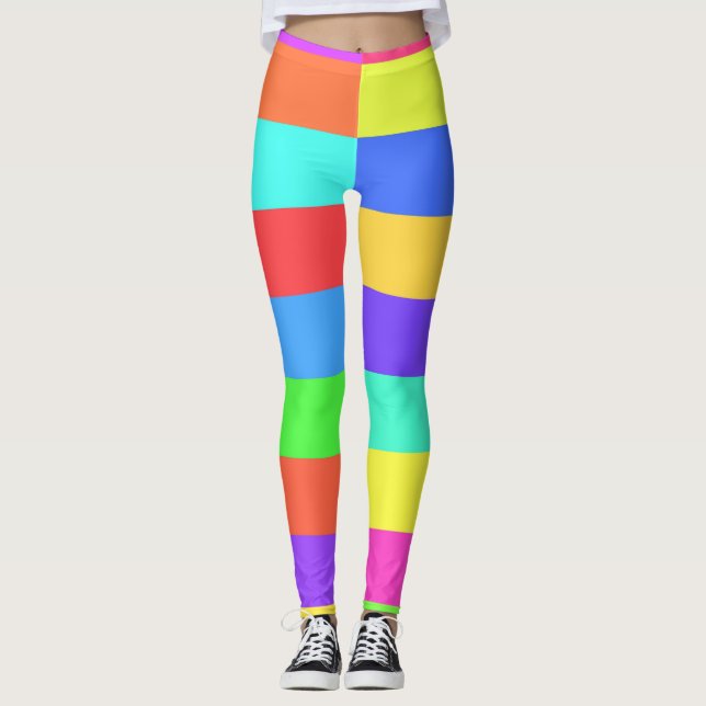 Leggings Quadradas de Cores (Frente)