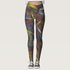 Leggings "quadrados" coloridas abstrato