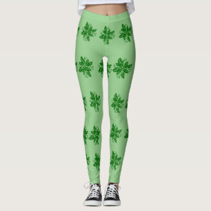 Leggings - Ramificações de Holly Verde