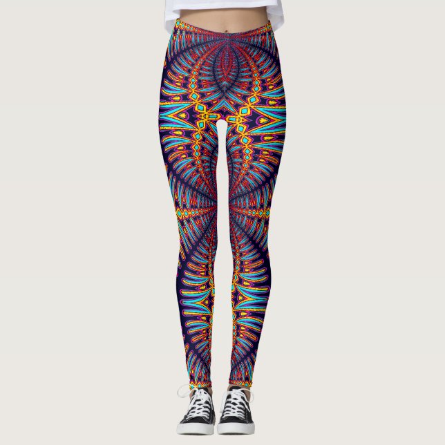 Leggings "Ratti_Creative_Arts" coloridas vibrantes (Frente)