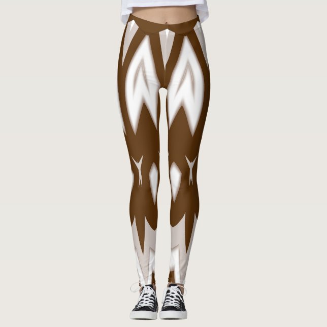 Leggings "Ratti_Creative_Arts" em castanho-branco (Frente)