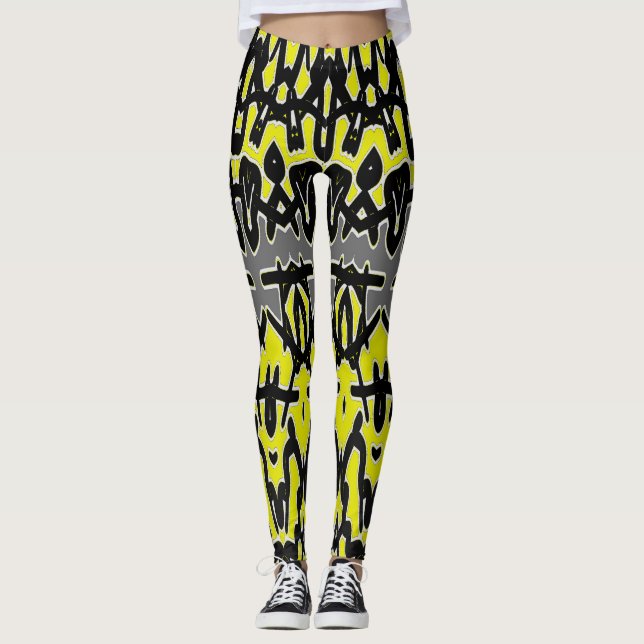 Leggings "Ratti_Creative_Arts" vibrantes modernas (Frente)